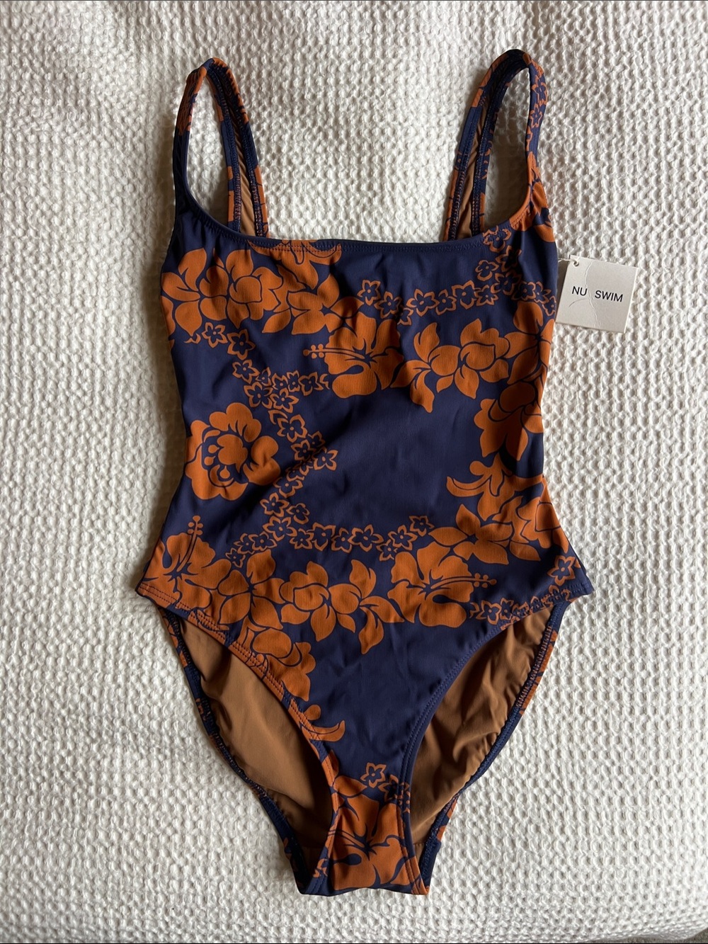 Nu Swim Navy & Rust Floral One-Piece Swimsuit